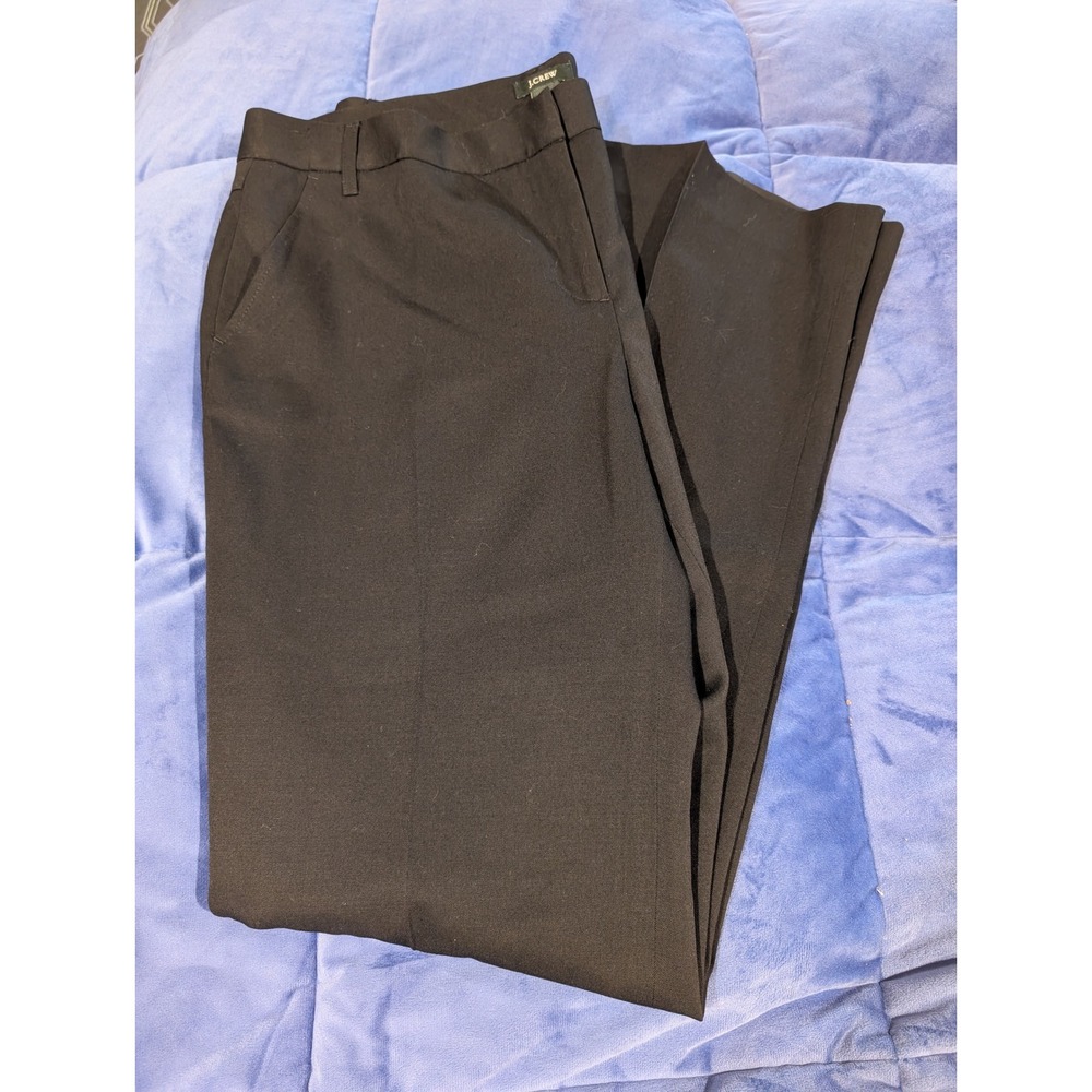 J.Crew Dress Pants Womens Black‎ 100% Wool Low Profile Fit Lined - Size 10